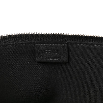 Fendi Vitello Dolce Fun Fair Embossed Zip Around Pouch Black Multicolor 6 of 8