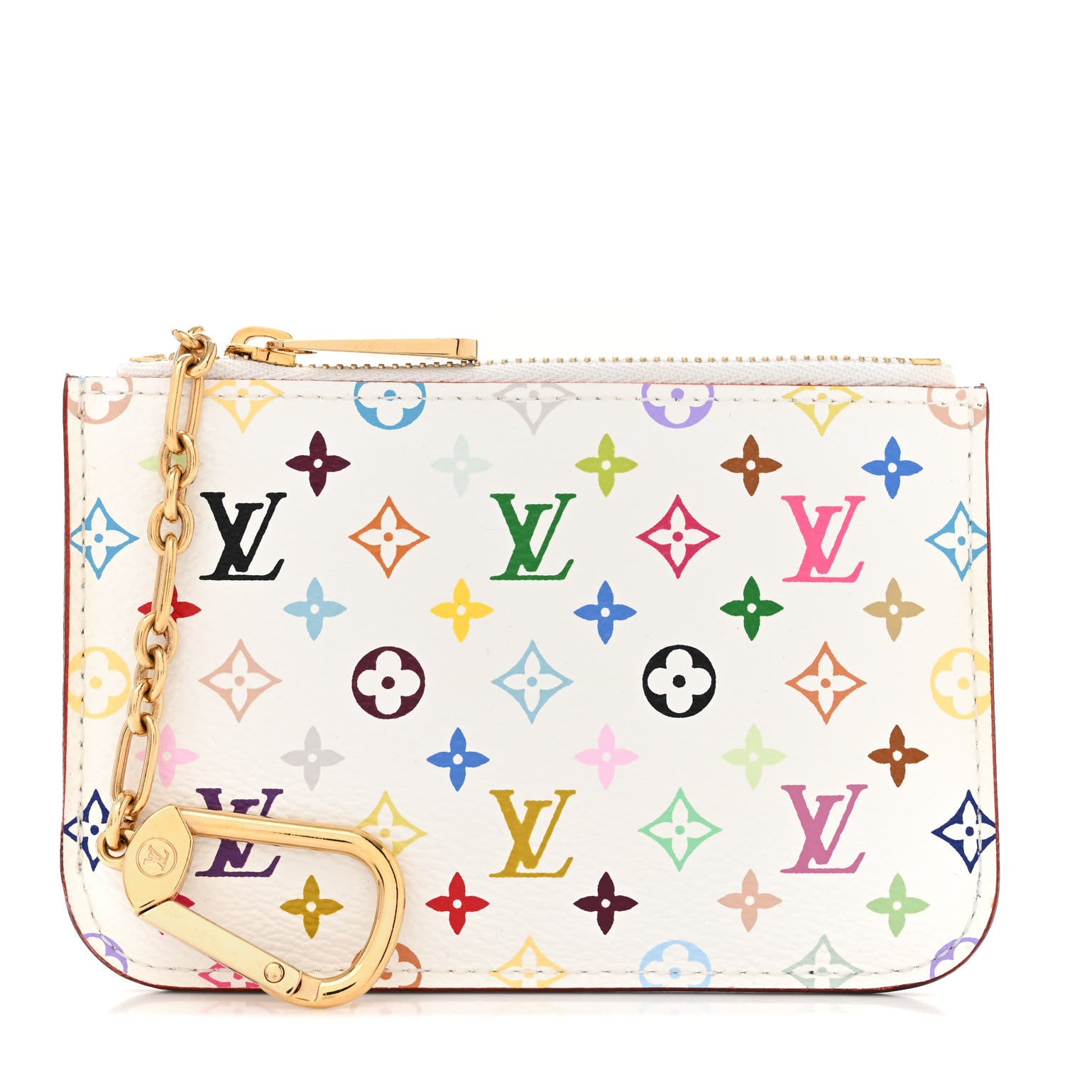 Louis Vuitton LOUIS VUITTON Monogram Multicolor Key Pouch White Anie 1 of 7