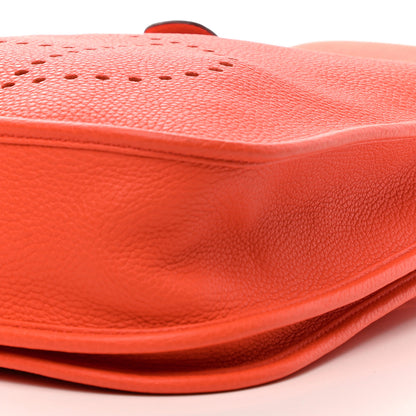 Hermes Taurillon Clemence Evelyne III PM Orange Poppy 8 of 10