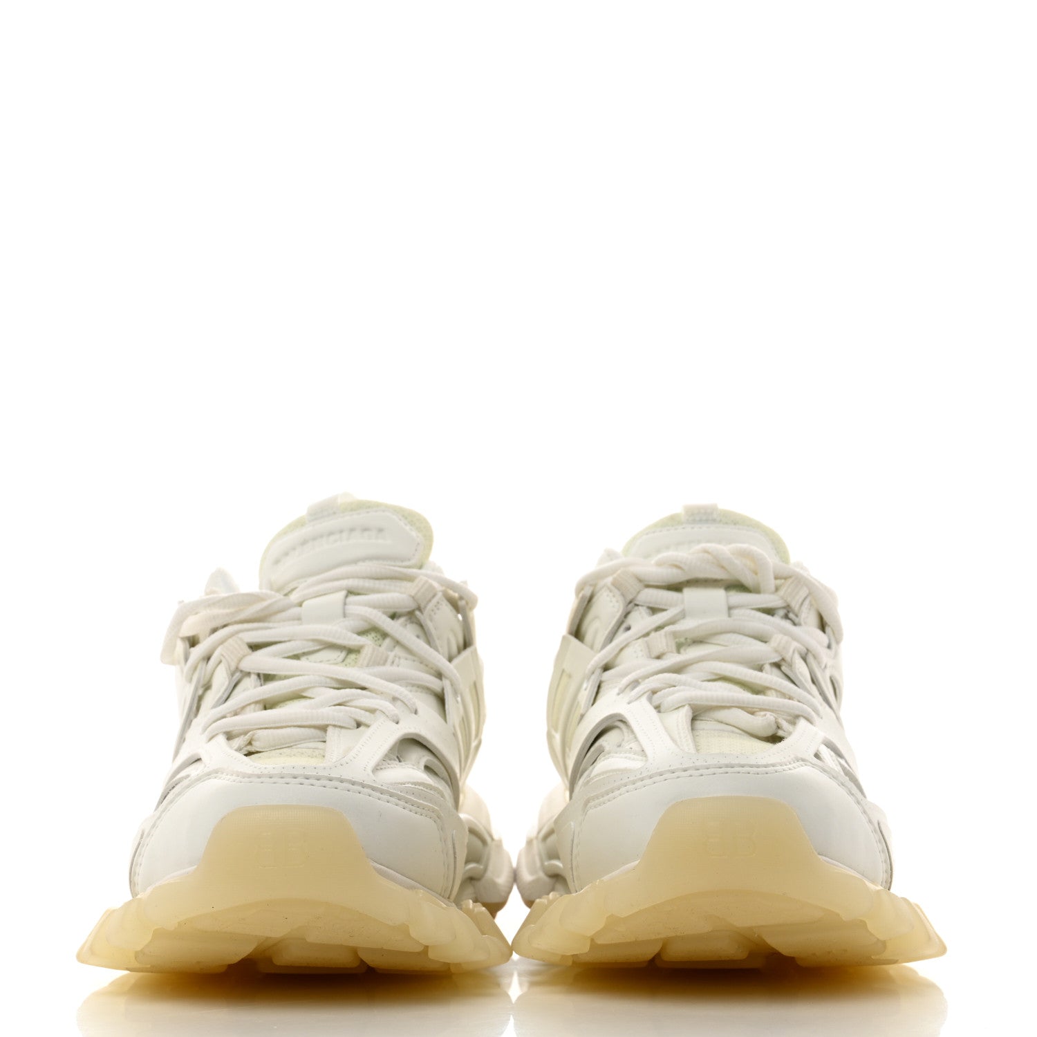 Balenciaga Mesh Nubuck Effect Fabric Glow in the Dark Womens Track Sneakers 39 White 2 of 9