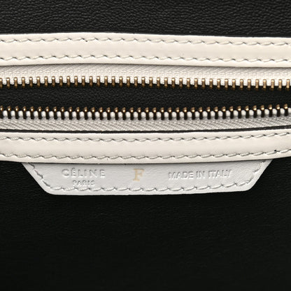 Celine Satin Calfskin Mini Bi-Color Luggage White Black 6 of 14