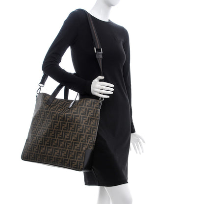 Fendi Zucca Top Handle Convertible Tote Tobacco 2 of 9