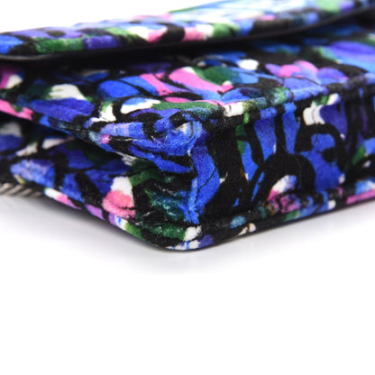 Balenciaga Velvet Floral Quilted BB Wallet On Chain Bleu 8 of 9