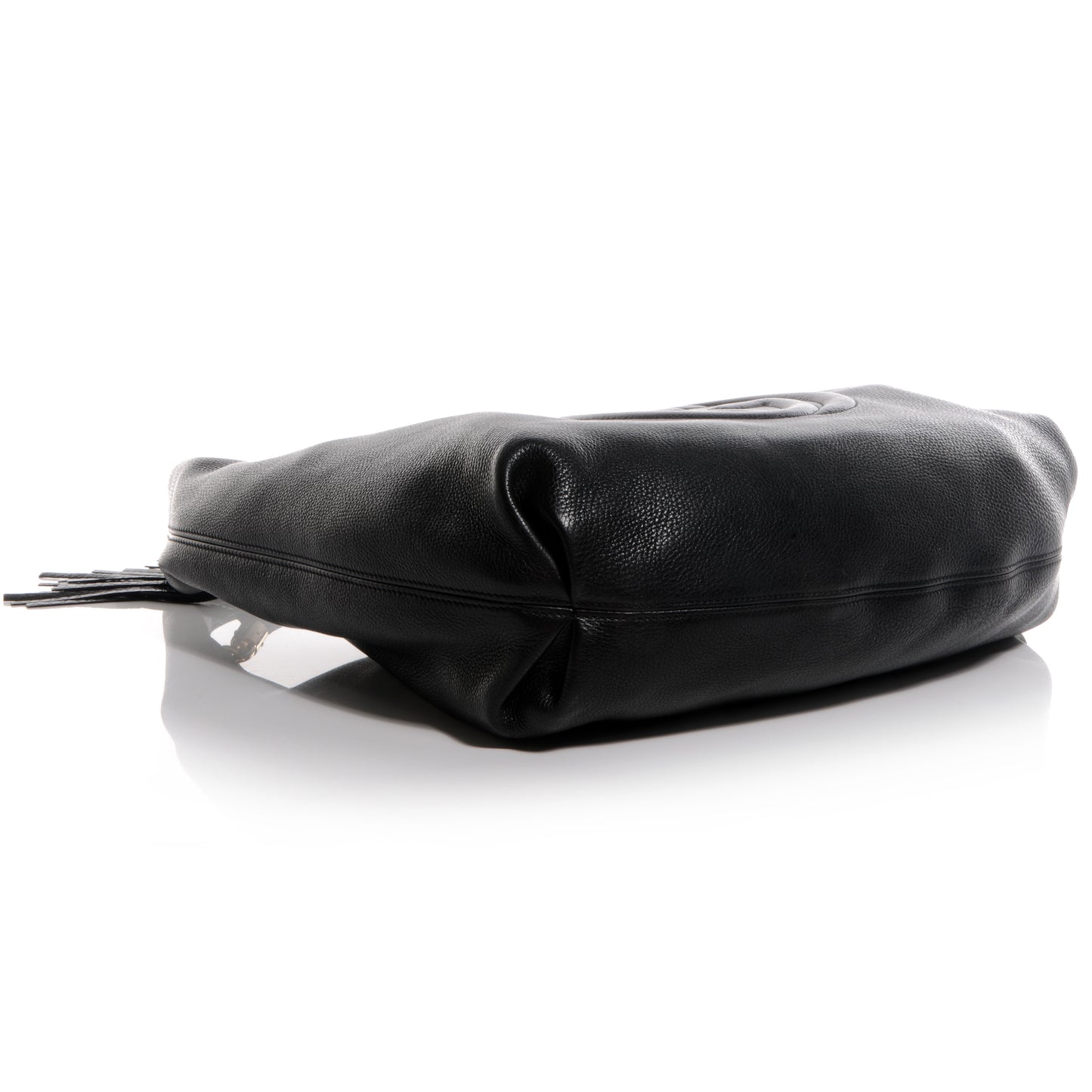 Pebbled Calfskin Large Soho Hobo Black