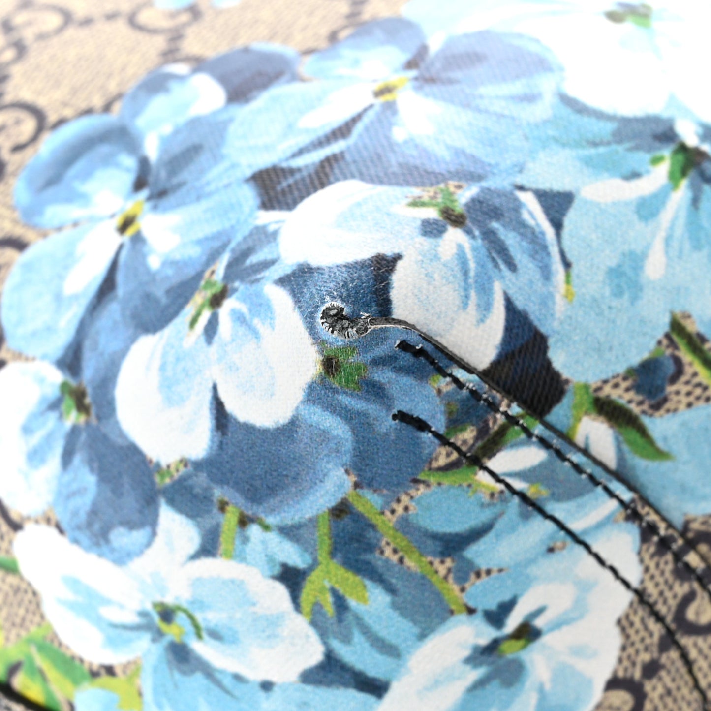 GG Supreme Monogram Blooms Medium Reversible Tote Beige Blue Navy