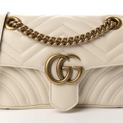 Gucci Calfskin Matelasse Mini GG Marmont Shoulder Bag White 11 of 11