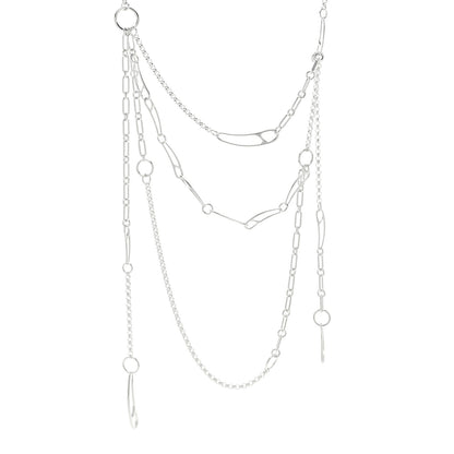 Hermes Sterling Silver Chaine d'Ancre Punk Drop Long Necklace 1 of 4