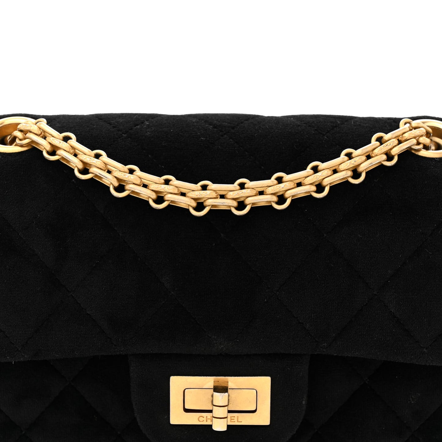 Velvet Quilted Mini 2.55 Reissue Flap Black