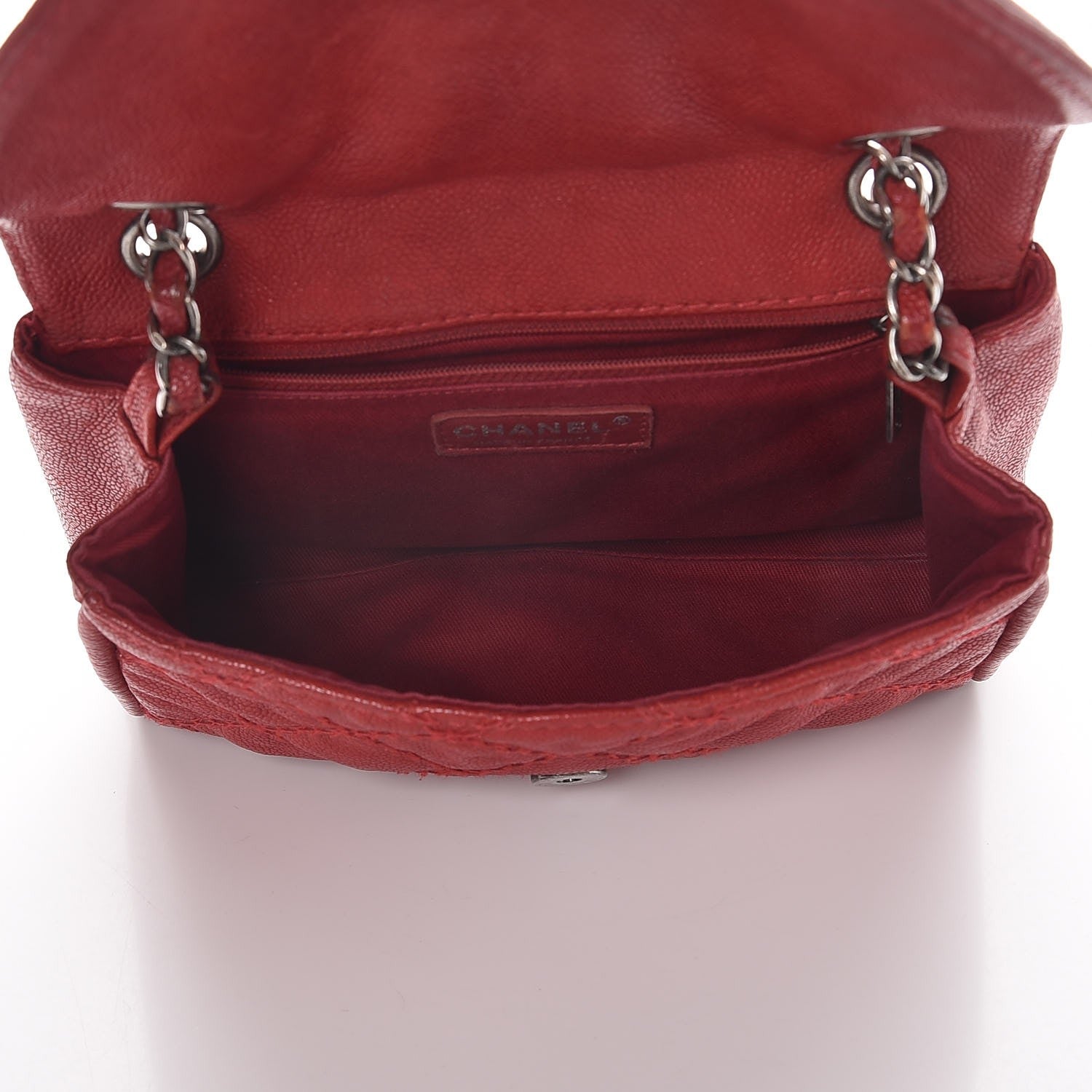 Chanel Caviar Stitched Small Flap Red 5 of 11