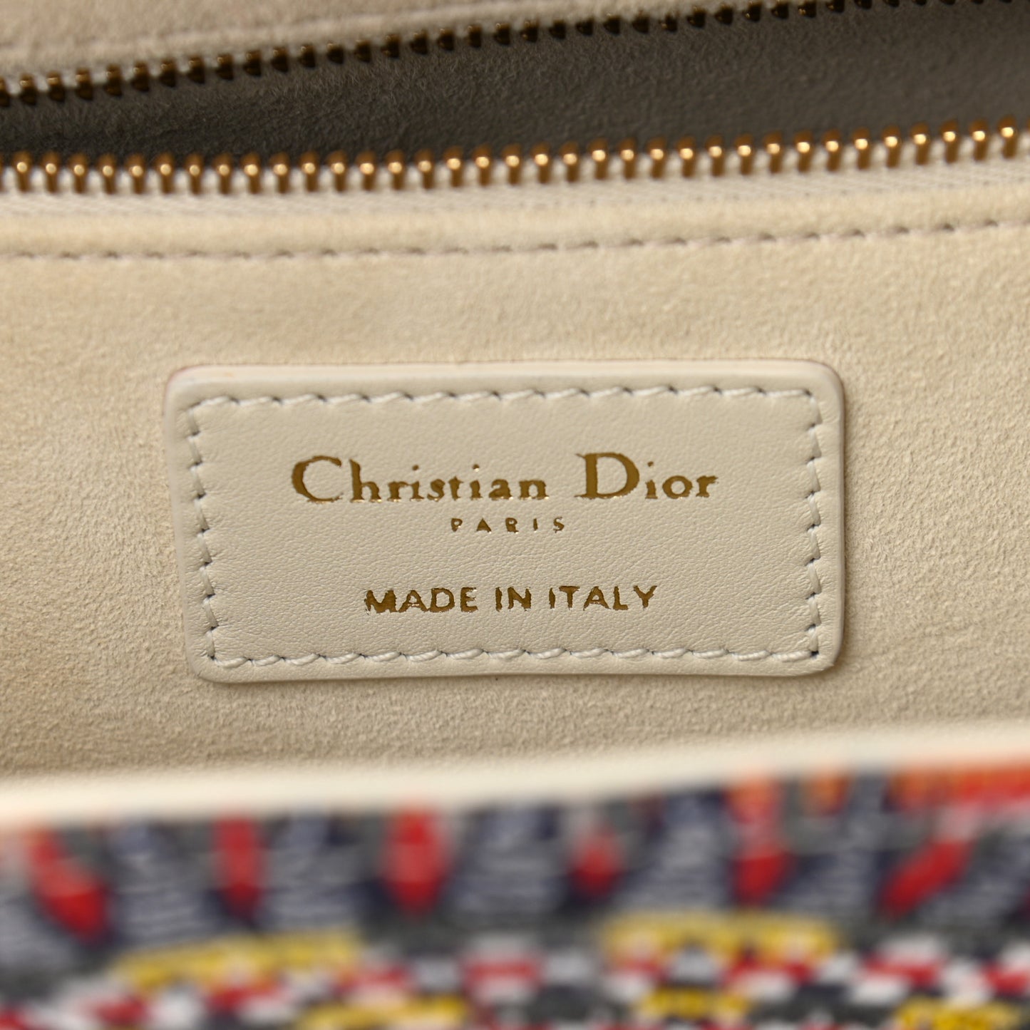 Calfskin Embroidered Butterfly Medium Lady Dior Multicolor