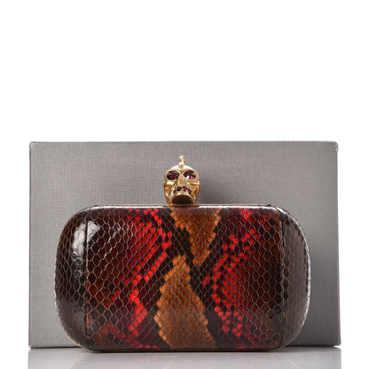 Alexander McQueen Python Punk Skull Box Clutch Red 8 of 8