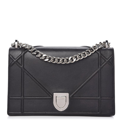 Christian Dior Grained Calfskin Medium Diorama Flap Bag Black 1 of 10