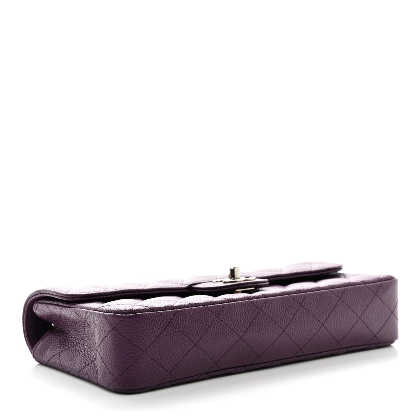 Caviar Quilted East West Flap Purple