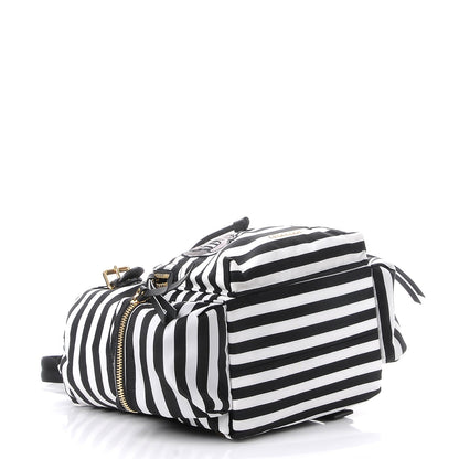 Burberry Nylon Striped Medium Rucksack Backpack Black White 4 of 8