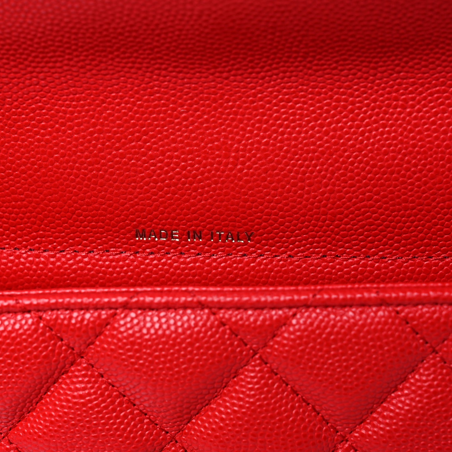 Caviar Quilted Flap Phone Holder With Chain Red