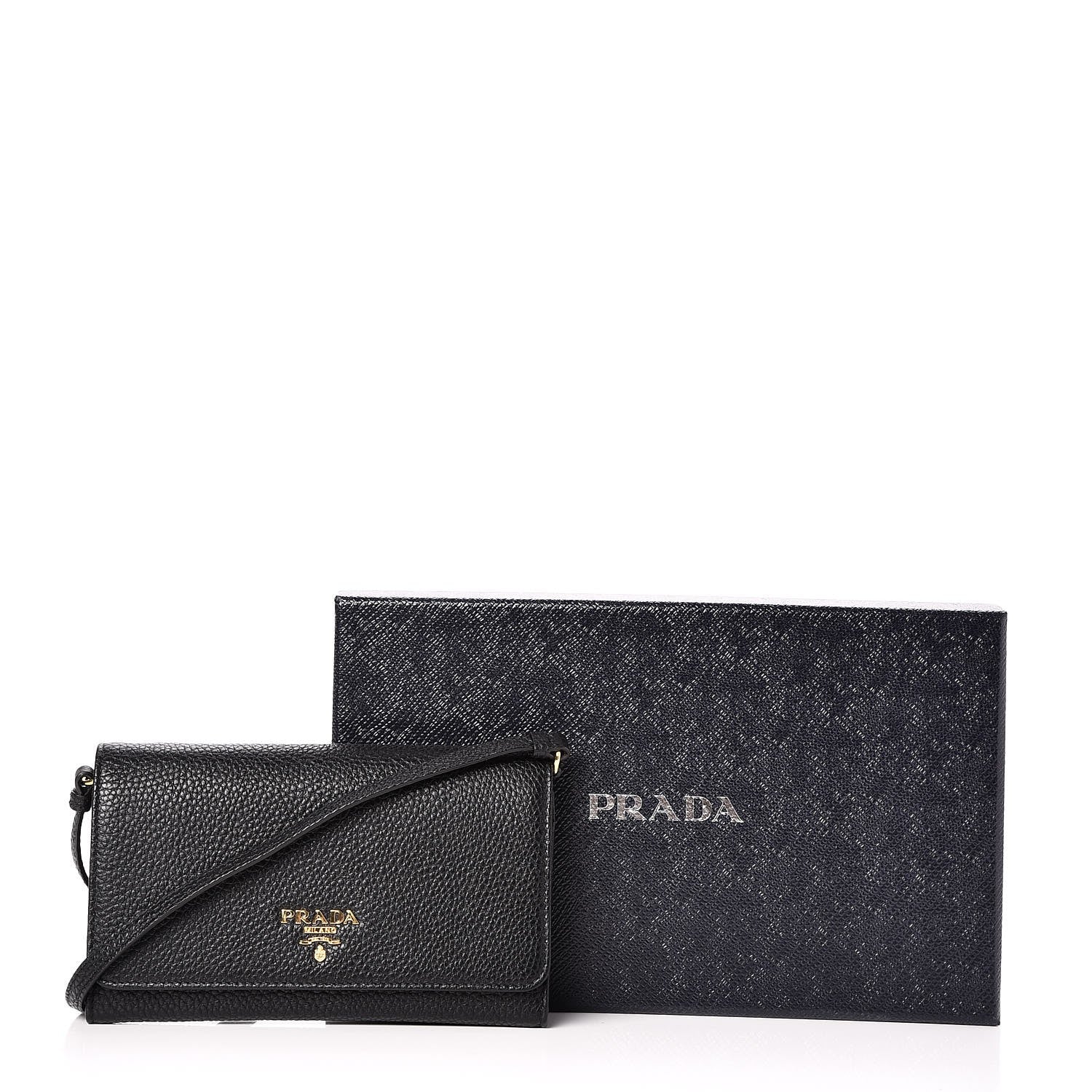 Prada Vitello Grain Mini Crossbody Wallet Nero Black 8 of 8
