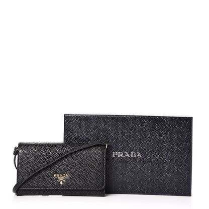Prada Vitello Grain Mini Crossbody Wallet Nero Black 8 of 8
