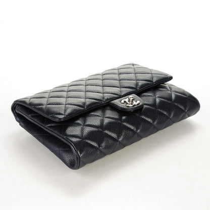 Chanel Caviar Quilted Clutch With Chain Flap Navy Blue 4 of 7