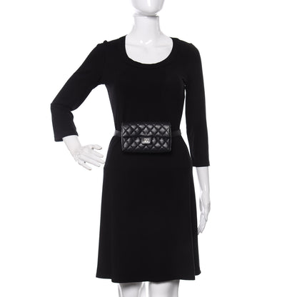 Chanel Aged Calfskin Quilted 2.55 Reissue Flap Belt Bag Clutch Black 2 of 9