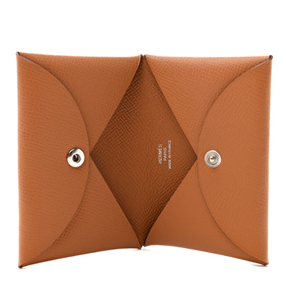 Hermes Epsom Calvi Card Case Gold 5 of 8