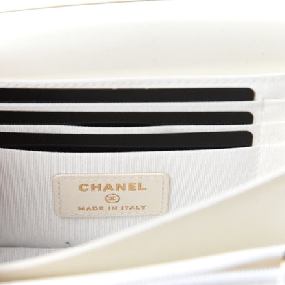 Chanel Calfskin Quilted Mini Maxi Pearls Wallet On Chain WOC White 8 of 11