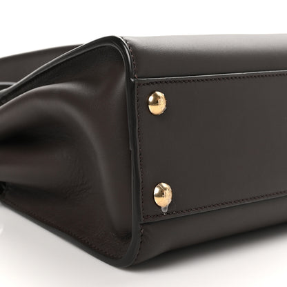Fendi Vitello Seta Suede FF Mini Peekaboo Iconic Satchel Chocolate Sigaro Marrone 9 of 10