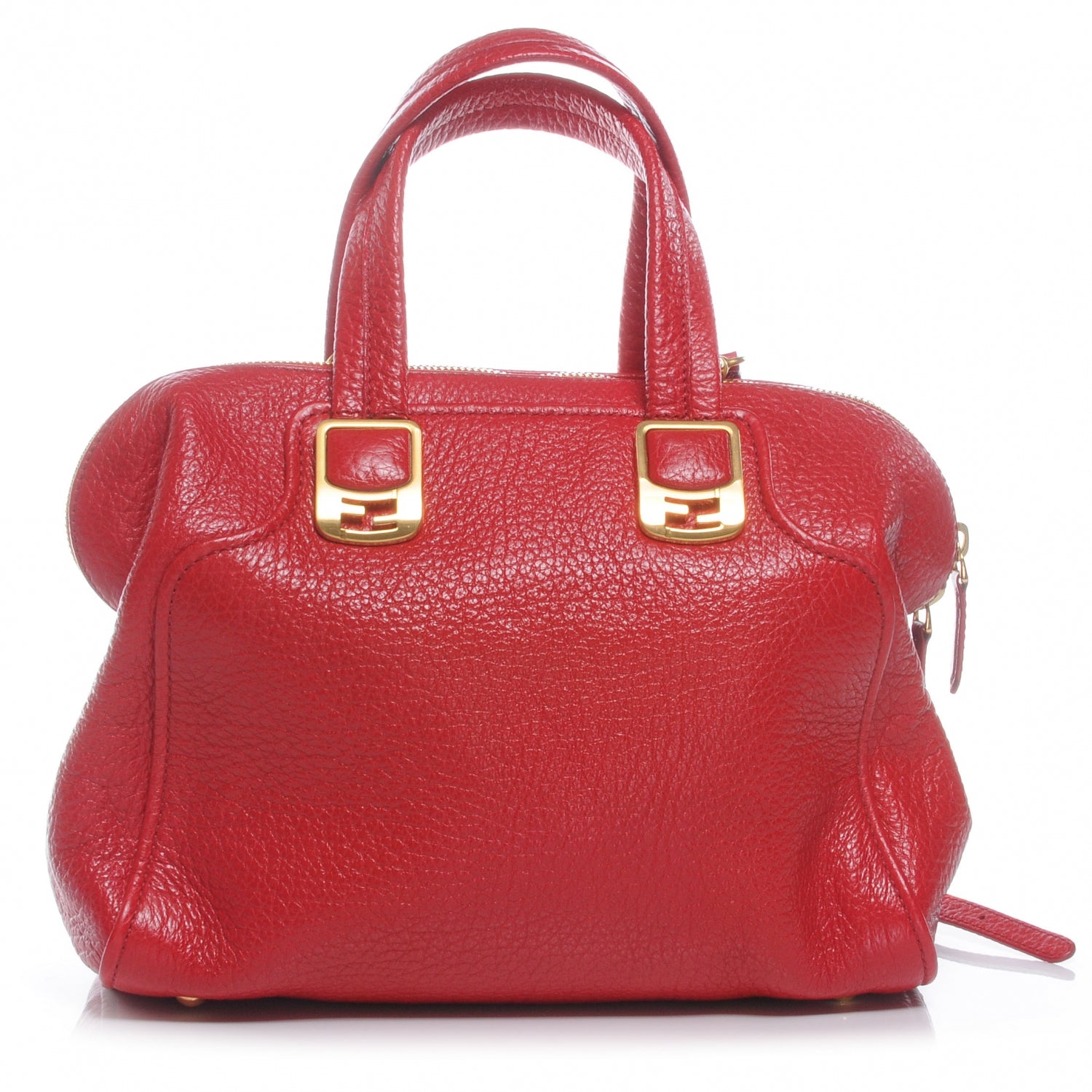 Fendi Pebbled Calfskin Medium Chameleon Tote Red 1 of 10