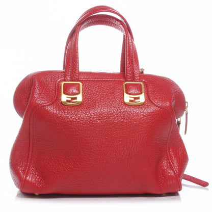 Fendi Pebbled Calfskin Medium Chameleon Tote Red 1 of 10