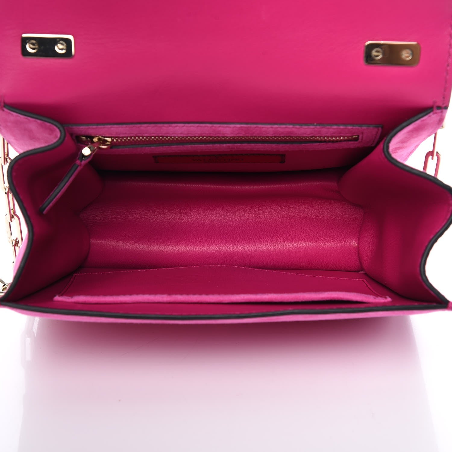 Valentino Garavani Suede Panther Shoulder Bag Bright Fuxia 7 of 8