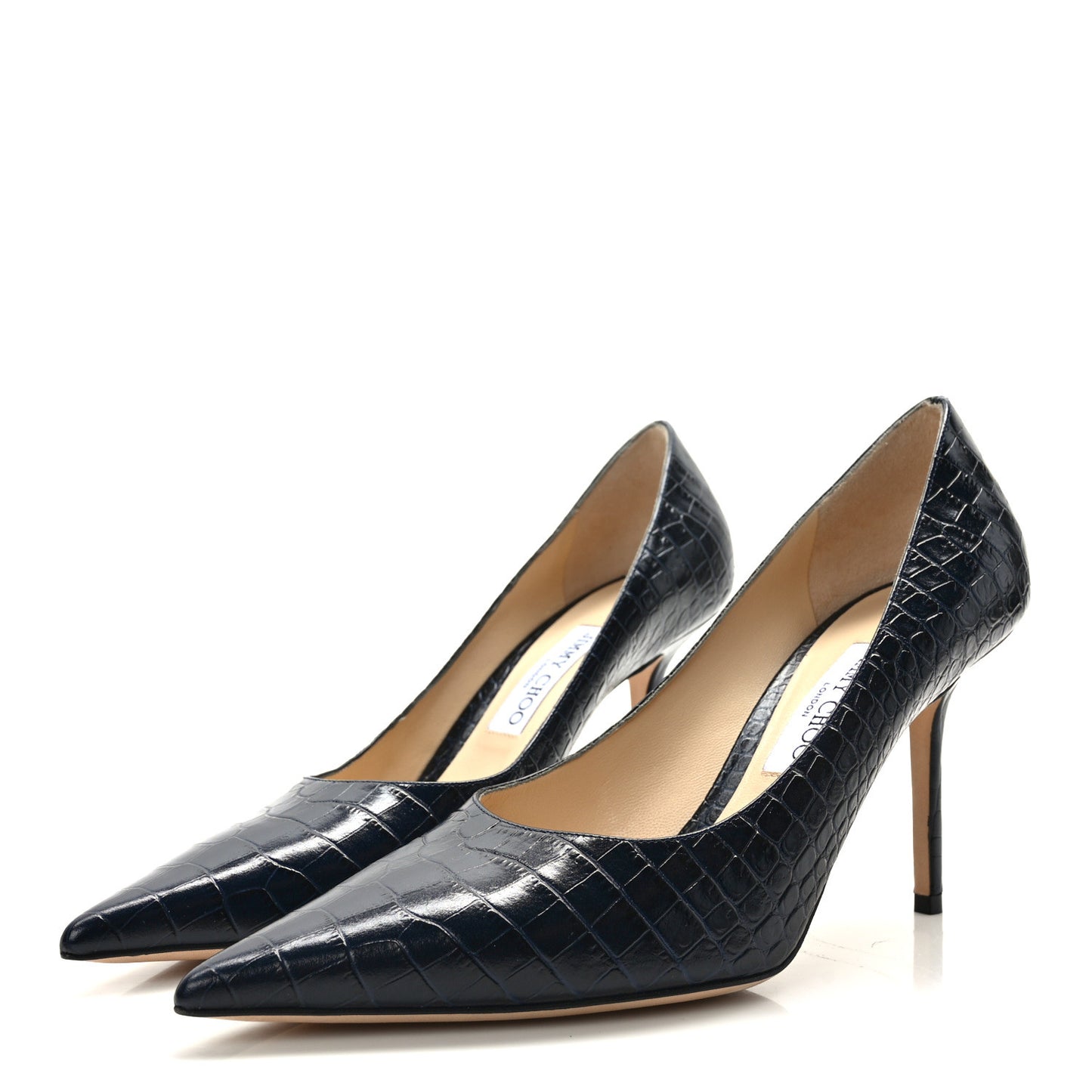 Crocodile Embossed Calfskin Love 85 Pump 41 Black