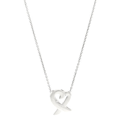 Tiffany Sterling Silver Paloma Picasso Loving Heart Pendant Necklace 1 of 5