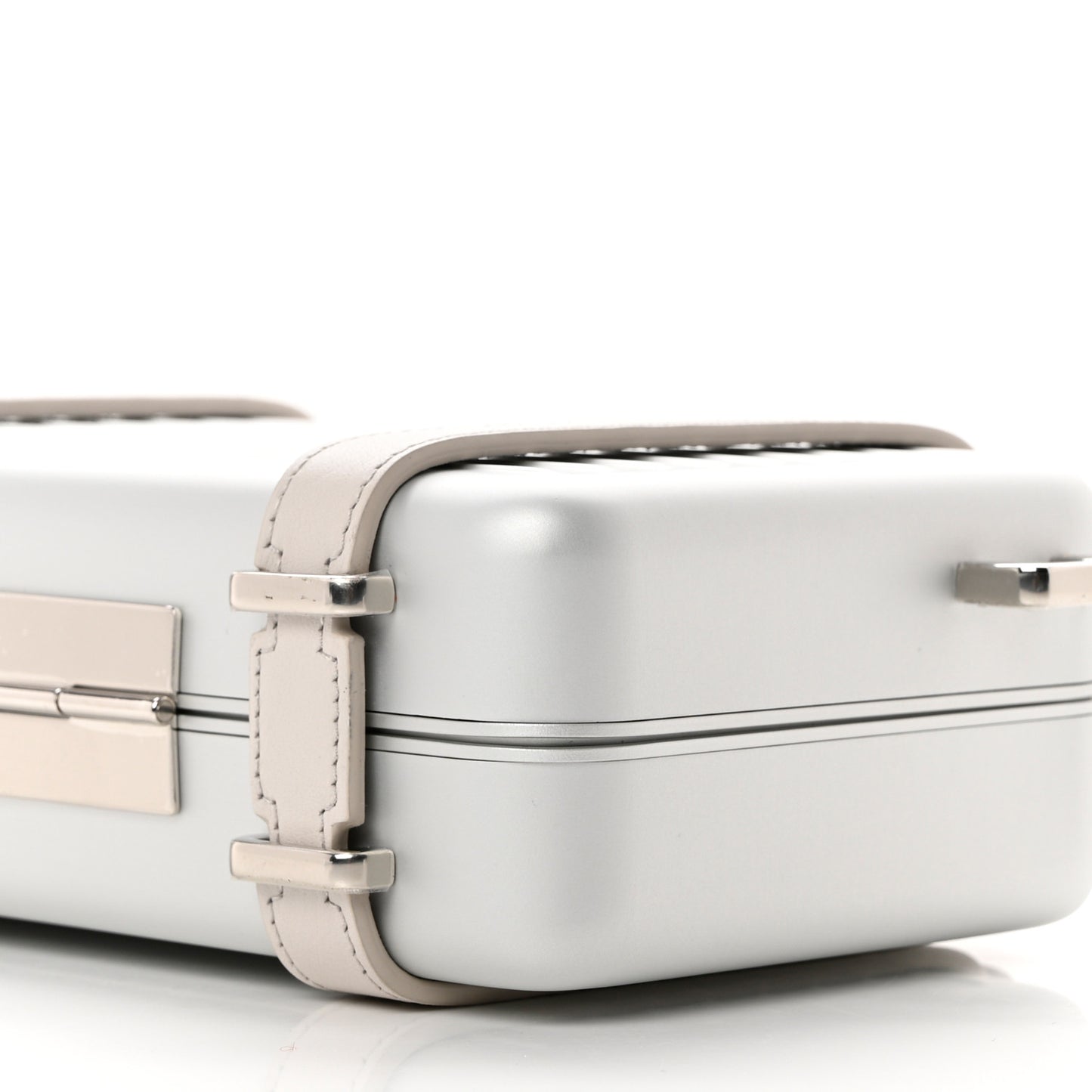 X RIMOWA Aluminum Personal Clutch On Strap Silver