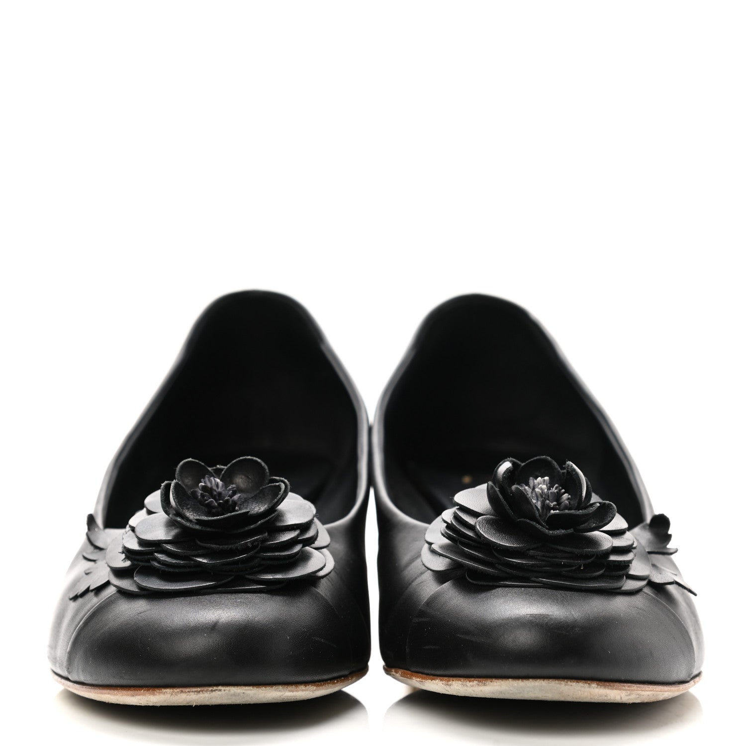 Chanel Calfskin Pearl Camellia Pumps 40 Black Gold 2 of 13