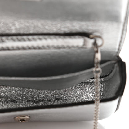 Fendi Vitello Catalan Mirror Nano Baguette Charm Argento 5 of 8