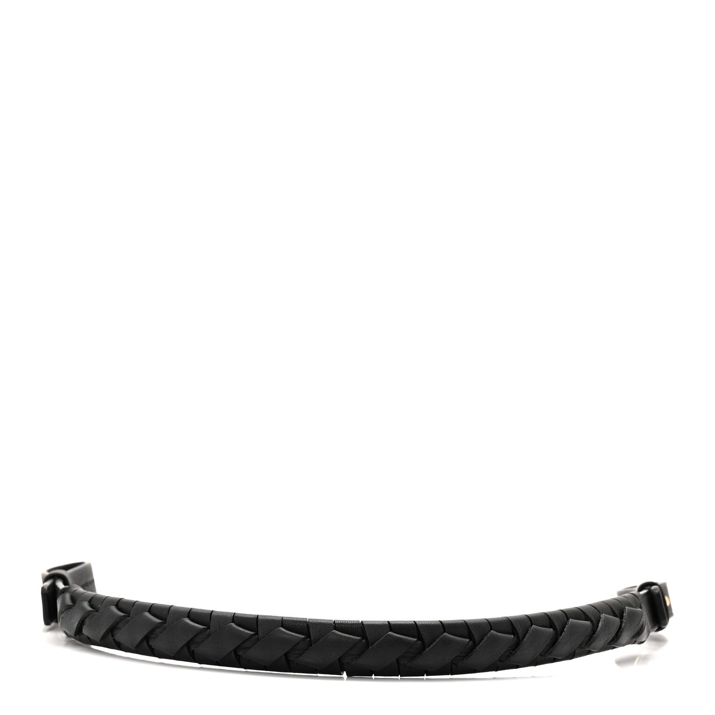 Calfskin Spiral Woven Short Strap Black