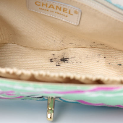 Chanel Canvas Small Printed Eiffel Tower Flap Bag Blue 12 of 13