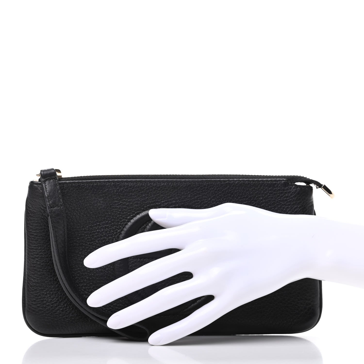 Gucci Pebbled Calfskin Soho Wristlet Black 2 of 9