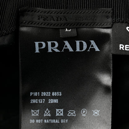 Prada Re-Nylon Metal Triangle Logo Mens Bucket Hat L Black 8 of 8