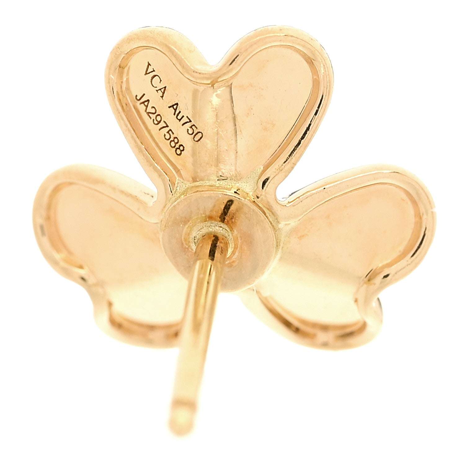 Van Cleef & Arpels 18K Yellow Gold Diamond Mini Frivole Earrings 3 of 5