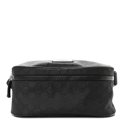 Gucci Nylon Monogram Fanny Pack Belt Bag Black 1 of 9