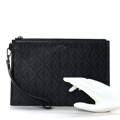 Christian Dior Coated Canvas CD Diamond Hit The Road A5 Pouch Black 2 of 6