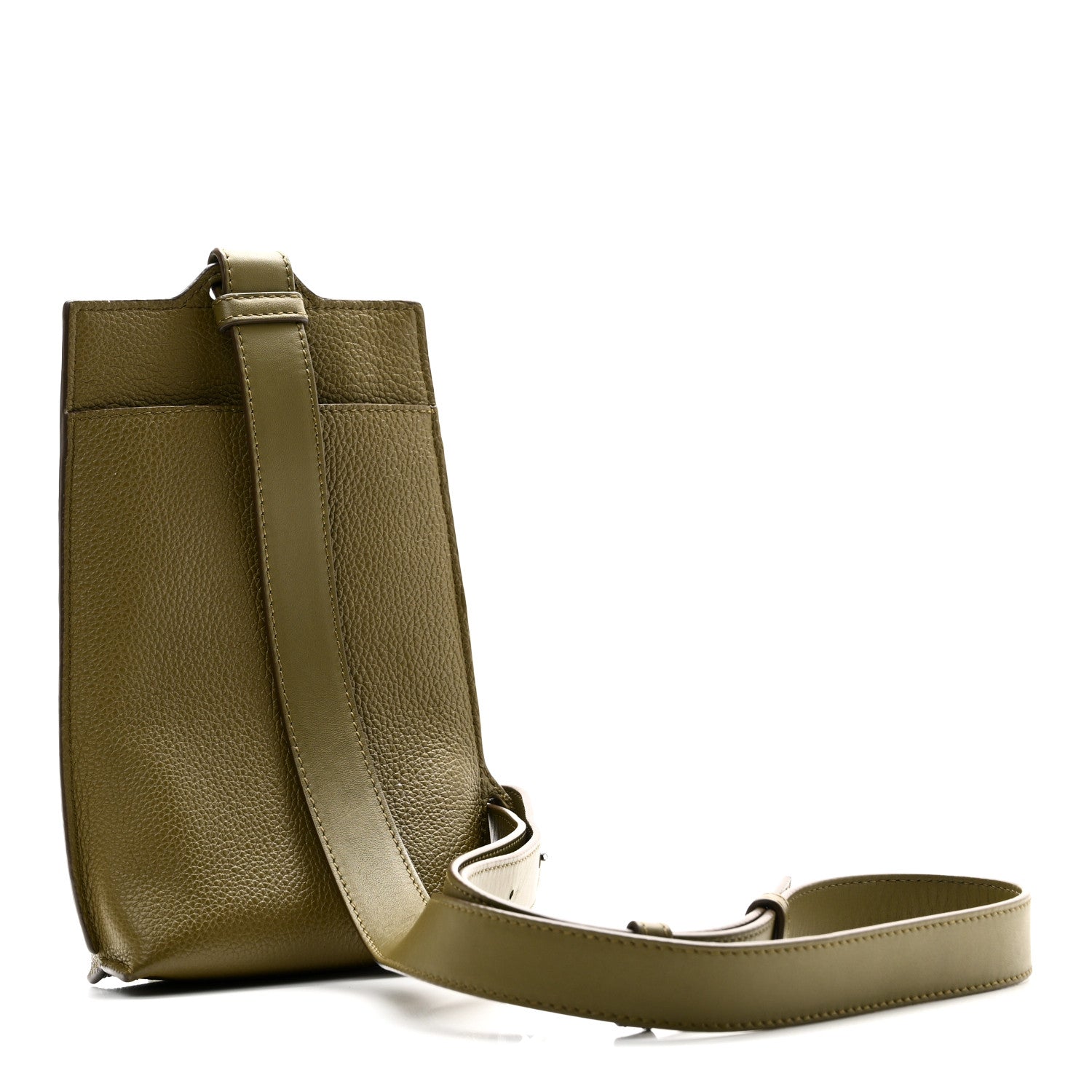 Loewe Soft Grained Calfskin Vertical T-Pocket Crossbody Bag Khaki