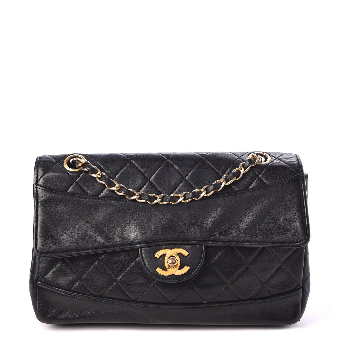 Lambskin Quilted Small Single Flap Black