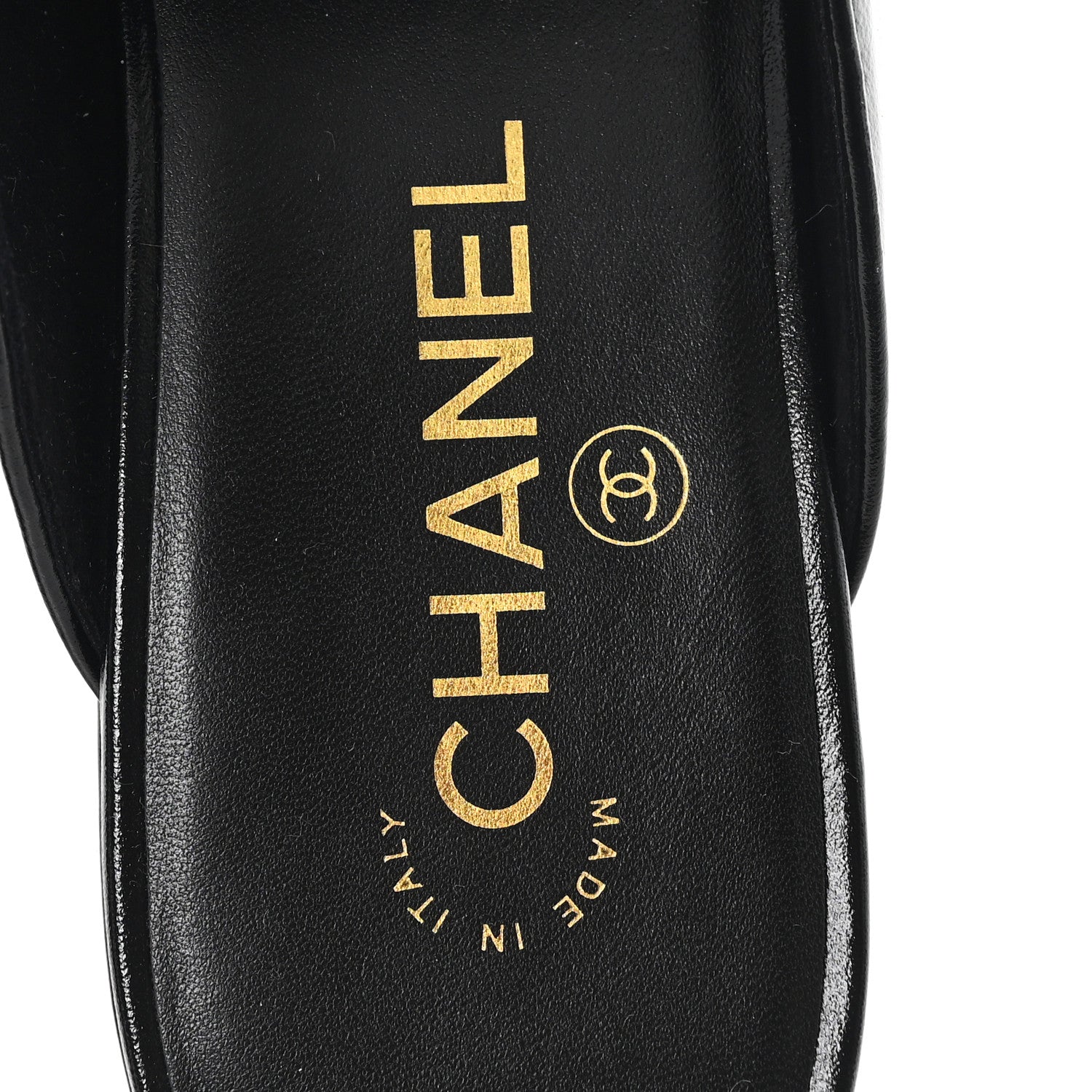 Chanel Shiny Calfskin Crystal CC Mules 38 Black 8 of 10
