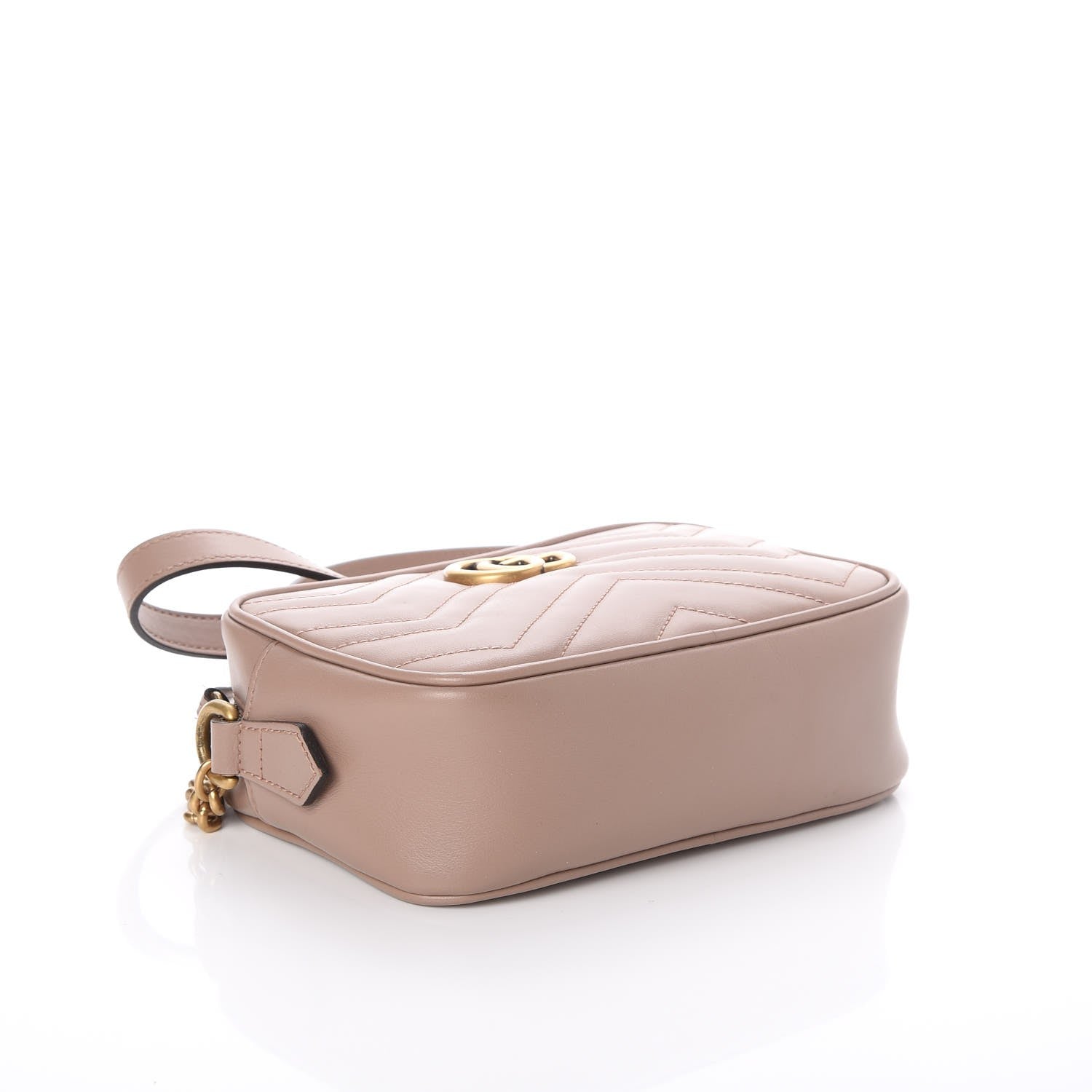 Gucci Calfskin Matelasse Mini GG Marmont Chain Shoulder Bag Nude 5 of 13
