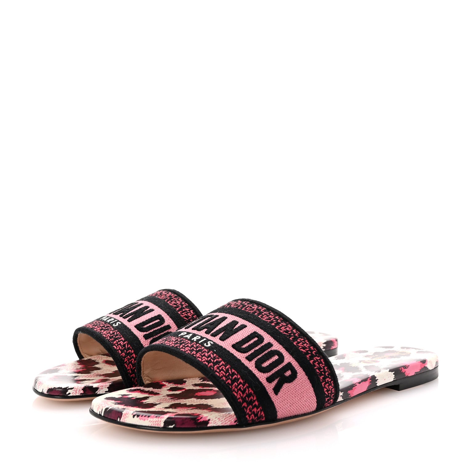 Christian Dior Canvas Mizza Embroidered Dway Mules Slide Sandals 38.5 Dark Ruby 4 of 10