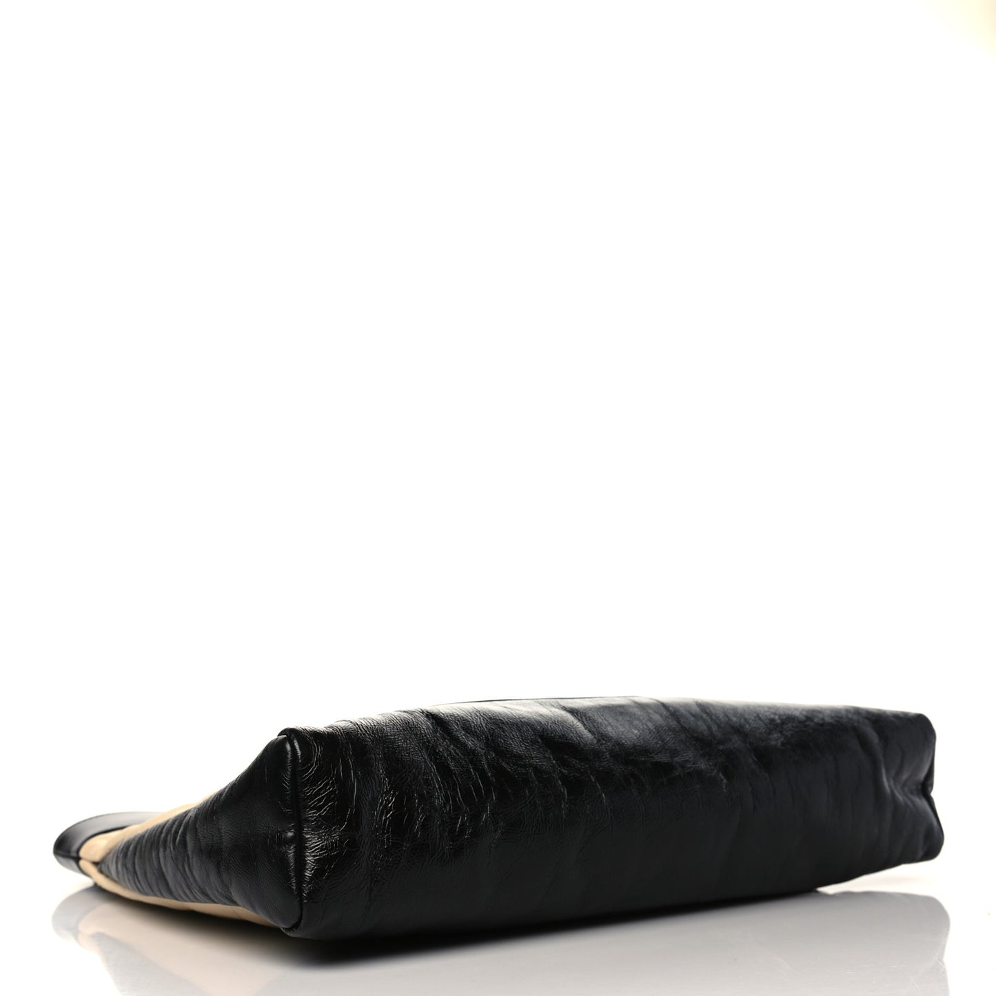 Aged Calfskin Quilted Large 31 Shopping Bag Beige Black