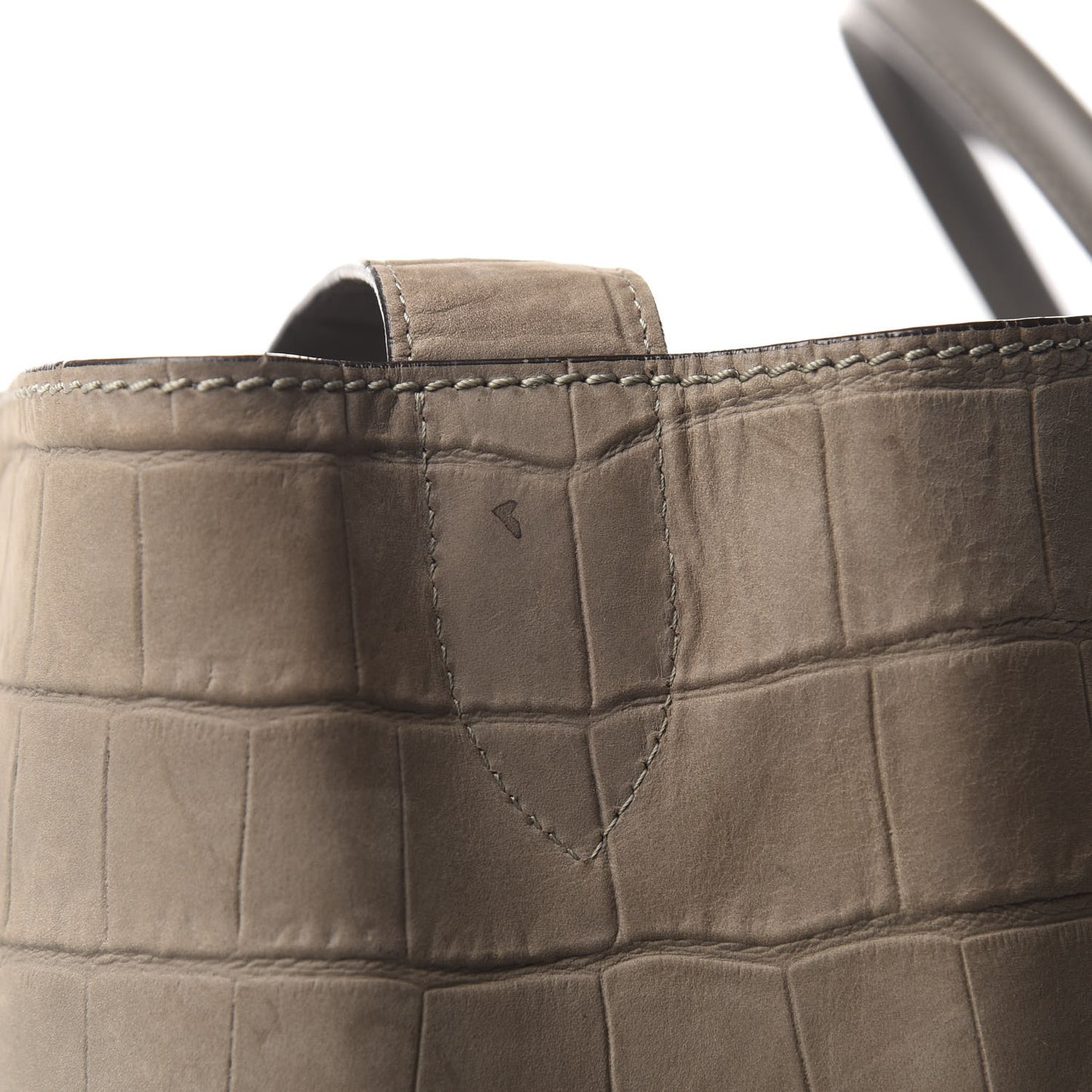 Nubuck Crocodile Embossed Large Phantom Luggage Grey