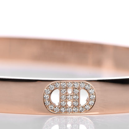 Hermes 18K Rose Gold Diamond PM H D'Ancre Bracelet SH 5 of 7