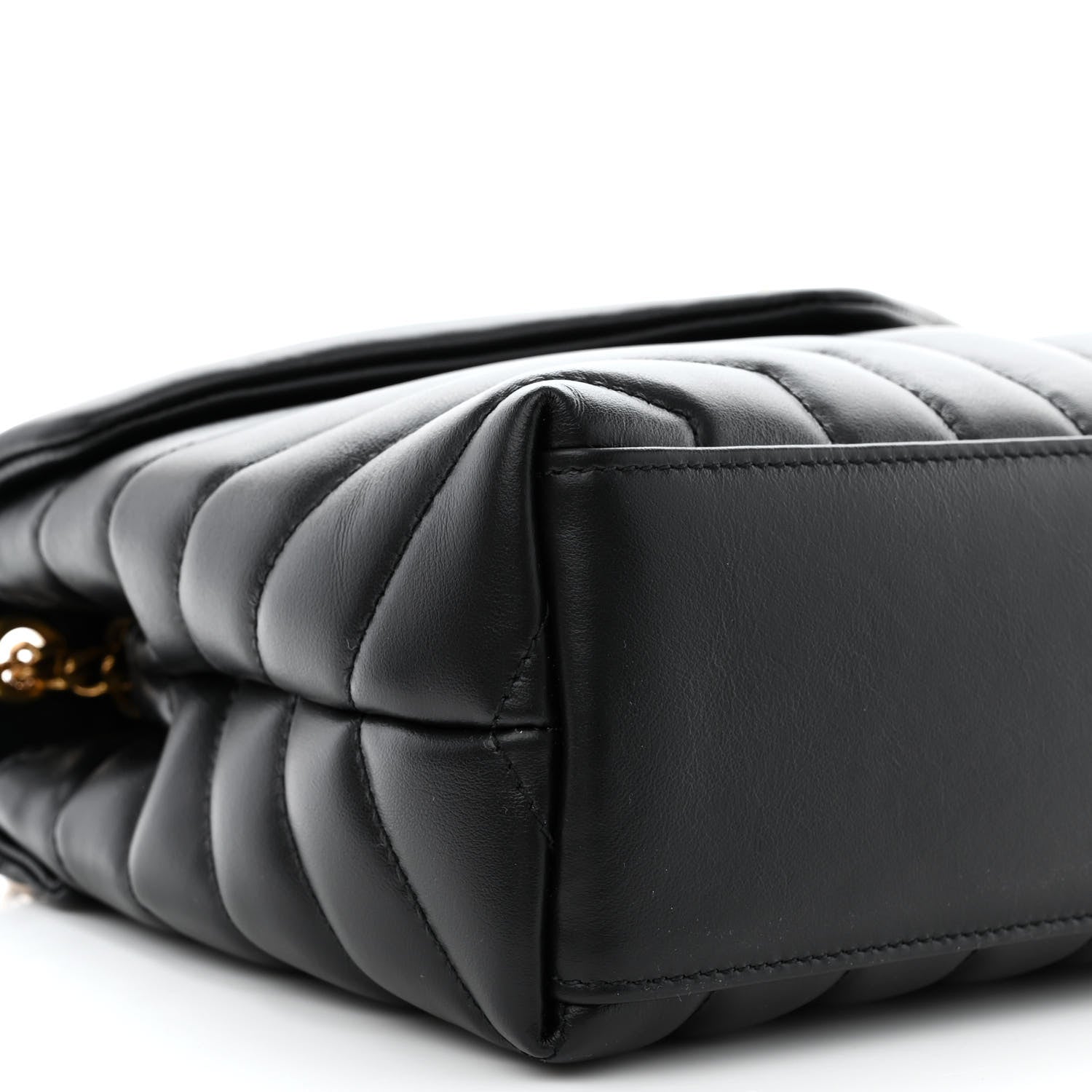 Saint Laurent Calfskin Y Quilted Monogram Small Loulou Chain Satchel Black 9 of 11